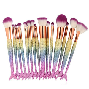 // M A R I N A - Mythical 15pc Mermaid Makeup Brush Set